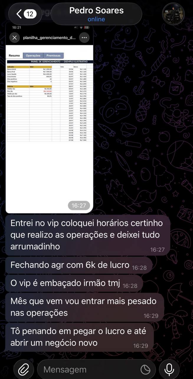 Relato de Pedro sobre organização e gerenciamento